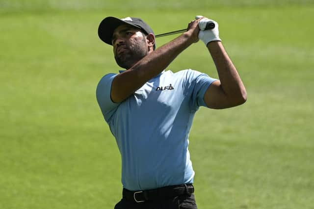 India's Honey Baisoya looks in action during the first day of the Hero Indian Open in New Delhi. Picture: Money Sharma/AFP. via Getty Images.