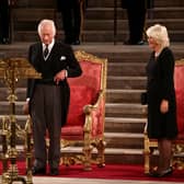 King Charles III, seen with Camilla, the Queen Consort, at Westminster Hall, London, addressed both Houses of Parliament as members expressed their condolences following the death of Queen Elizabeth II (Picture: Henry Nicholls/PA)