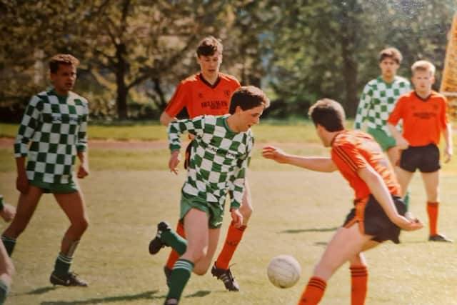 Action from the last meeting of Stirling University and Dundee United in 1989 featuring a youthful Duncan Ferguson. Pic credit: Nick Baker