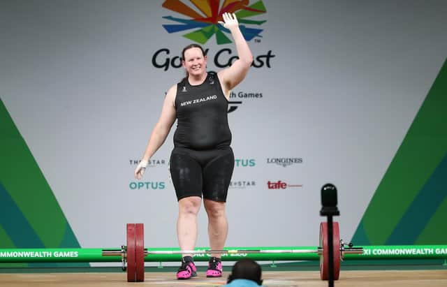 Laurel Hubbard of New Zealand competes in the Women's +90kg final during the weightlifting on day five of the Gold Coast 2018 Commonwealth Games (Picture: Scott Barbour/Getty Images)