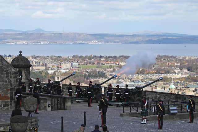The Royal Artillery fired 41 rounds - one every minute - from midday at the Castle.