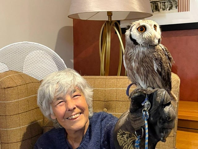 Rosemary holding an owl