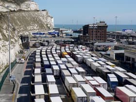 Lorries waiting to check in at the Port of Dover in Kent as P&O ferry services have suspended sailings ahead of a "major announcement" but insisted it is "not going into liquidation".