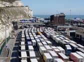 Lorries waiting to check in at the Port of Dover in Kent as P&O ferry services have suspended sailings ahead of a "major announcement" but insisted it is "not going into liquidation".