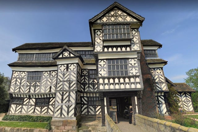 Cheshire is ranked 15th, pictured in Little Moreton Hall.