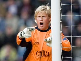 Denmark goalkeeper Kasper Schmeichel, in action for Falkirk against Hearts in 2007.