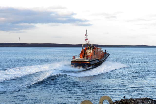 RNLI Longhope lifeboat en route to Pentalina. Picture: Mary Harris/RNLI