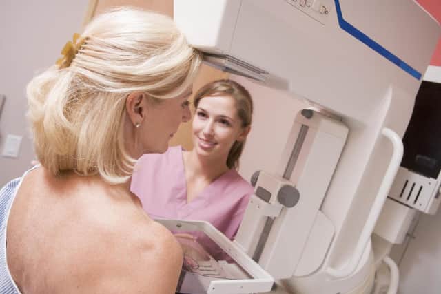 A patient undergoes a breast cancer screening test. Picture: PA