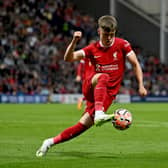 Ben Doak of Liverpool during the pre-season friendly match against SV Darmstadt 98 at Deepdale on August 07, 2023. (Photo by Andrew Powell/Liverpool FC via Getty Images)