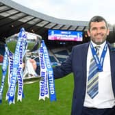 Callum Davidson's St Johnstone will defend the League Cup trophy they lifted for the first time in the club's history when beating Livingston 1-0 in the 2020-21 final at Hampden in February. (Photo by Rob Casey / SNS Group)