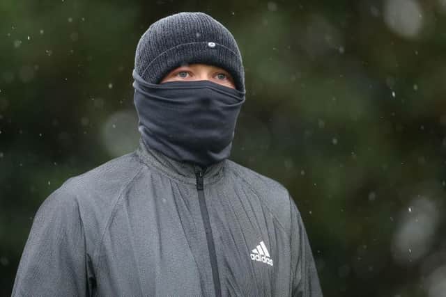 Richard Mansell is wrapped up against the elements in the second round of the Alfred Dunhill Links Championship. Picture: Oisin Keniry/Getty Images.