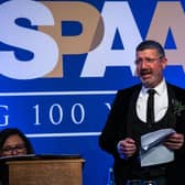 Edinburgh Airport chief executive Gordon Dewar addressing the Scottish Passenger Agents Association centenary dinner last week. Picture: SPAA/Paul Chappells