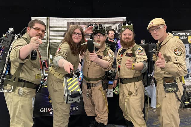Kieran McFarland (centre), with his team of Ghostbusters. Together they raise money for Scottish Action for Mental Health (SAMH).