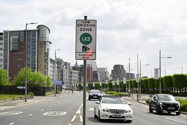Fines have been imposed on drivers entering Glasgow's low-emissions zone in non-compliant vehicles since June this year, with almost 9,000 penalties - racking up charges of almost £600,000 - handed out in the first two months of the scheme's operation. Picture: John Devlin
