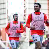 Hearts John Souttar warms up ahead of the match against Motherwell. (Photo by Ross Parker / SNS Group)