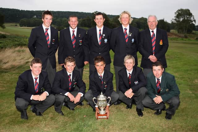 James Byrne played in a winning GB&I team in the Jacques Leglise Trophy at Notts Golf Club in 2007. Pictured are, back row from left, Matt Haines, Andrew Johnson, Byrne, Fraser Fotheringham and Geoff Toye. Front Row: Tommy Fleetwood, Eddie Pepperell, Jack Hiluta, Michael Stewart and Paul Cutler. Picture: Ross Kinnaird/Getty Images.