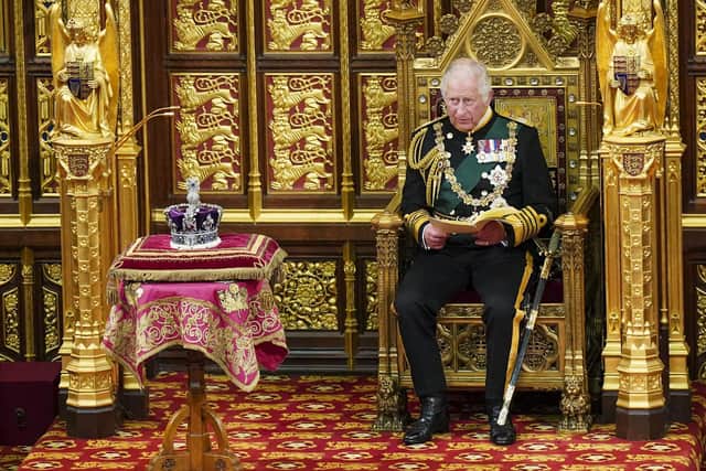 King Charles III making the Queen's Speech in the House of Lords in May 2022. Image: Arthur Edwards/Getty Images.
