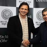 Dr Vivek Anand Oberoi, left, with Nishant Sharma, founder and CEO of Rutland Square Ltd.