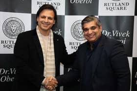 Dr Vivek Anand Oberoi, left, with Nishant Sharma, founder and CEO of Rutland Square Ltd.