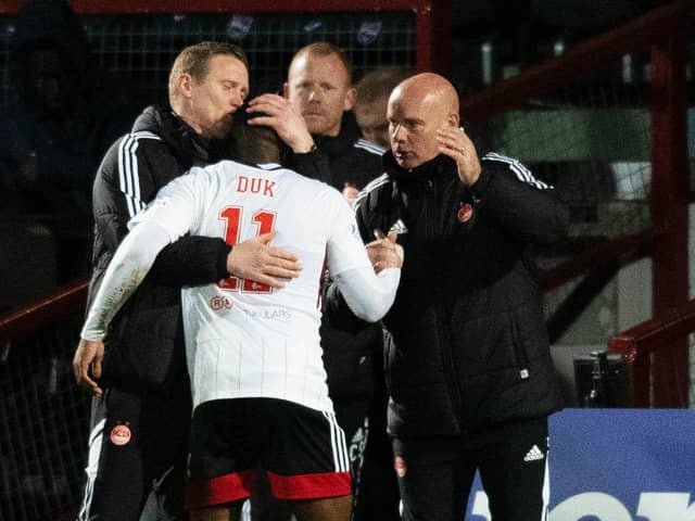 Robson and assistant Steve Agnew have guided the Dons to third place. (Photo by Mark Scates / SNS Group)