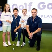 Pictured at the launch of Golf.Golf in St Andrews are, from left, Olivia Farquhar, Niall Horan (R&A Ambassador and Co-Founder, Modest Golf Management), Ruaridh McCallum and Phil Anderton (Chief Development Officer, the R&A). Pictured: Ross Parker/R&A/R&A via Getty Images.