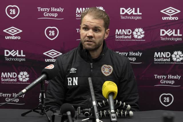 Hearts' Robbie Neilson praised Rangers' accomplishments in Europe. (Photo by Paul Devlin / SNS Group)