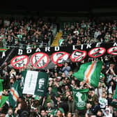 GLASGOW, SCOTLAND - SEPTEMBER 11: A Celtic banner during a cinch Premiership match between Celtic and Ross County at Celtic Park on September 11, 2021, in Glasgow, Scotland (Photo by Ross MacDonald / SNS Group)