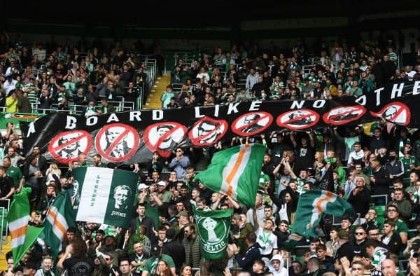 GLASGOW, SCOTLAND - SEPTEMBER 11: A Celtic banner during a cinch Premiership match between Celtic and Ross County at Celtic Park on September 11, 2021, in Glasgow, Scotland (Photo by Ross MacDonald / SNS Group)