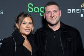 Finn Russell and partner Emma Canning attend the world premiere of Netflix series "Six Nations: Full Contact" at Frameless on January 15, 2024 in London. (Photo by Shane Anthony Sinclair/Getty Images)