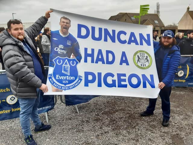 A group of Everton players made the journey to Nailsworth to support Ferguson.