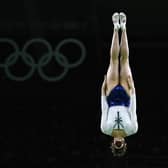 Bryony Page of Great Britain competes during the Trampoline Gymnastics Women's Qualification at the Rio 2016 Olympic Games. Picture: David Ramos/Getty Images