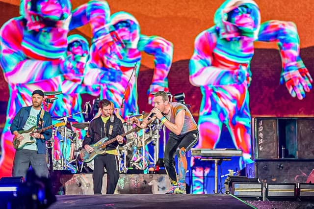 Coldplay performing at Hampden Park, Glasgow, as part of their Music of the Spheres world tour PIC: Calum Buchan