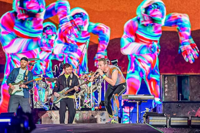 Coldplay performing at Hampden Park, Glasgow, as part of their Music of the Spheres world tour PIC: Calum Buchan