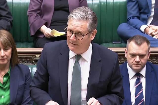 Prime Minister Sir Keir Starmer making a statement to MPs in the House of Commons, on the trade deal with the EU. PIC: House of Commons/UK Parliament/PA Wire