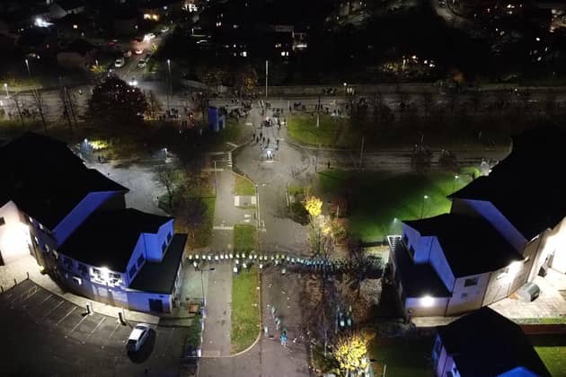 Drone footage of the violent clashes in Niddrie last November. Picture: Press Association.