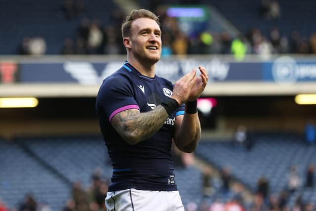 Stuart Hogg set the new Scotland try record in the win over Japan  (Photo by Craig Williamson / SNS Group)