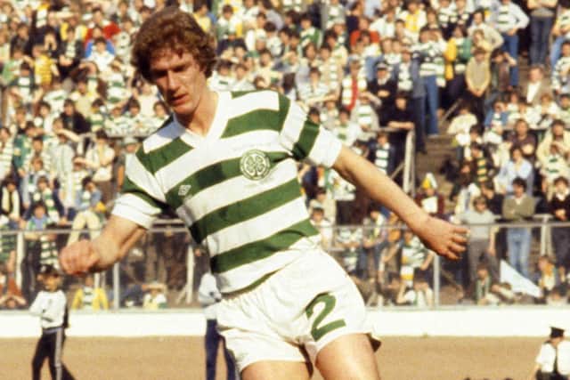Alan Sneddon playing in Celtic's 1980 Scottish Cup final win over Rangers.