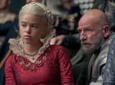 Rhaenyra Targaryen (Milly Alcock) with Ser Harold Westerling (Graham McTavish) in Game of Thrones spin-off House of the Dragon (HBO)