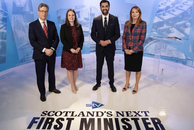 Scotland’s Next First Minister: The STV Debate

Tonight’s first televised SNP leadership debate, taking place at STV’s studios in Glasgow.

 Images show the three candidates - Kate Forbes, Ash Regan and Humza Yousaf - and host of Scotland’s Next First Minister: The STV Debate, STV’s Political Editor Colin Mackay.


‘Scotland’s Next First Minister: The STV Debate’ aired on STV at 9pm on Tuesday 7 March and is available to watch on STV Player.

 

Photographer Credit: Kirsty Anderson / STV.

07/03/23







