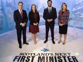 Scotland’s Next First Minister: The STV Debate

Tonight’s first televised SNP leadership debate, taking place at STV’s studios in Glasgow.

 Images show the three candidates - Kate Forbes, Ash Regan and Humza Yousaf - and host of Scotland’s Next First Minister: The STV Debate, STV’s Political Editor Colin Mackay.


‘Scotland’s Next First Minister: The STV Debate’ aired on STV at 9pm on Tuesday 7 March and is available to watch on STV Player.

 

Photographer Credit: Kirsty Anderson / STV.

07/03/23







