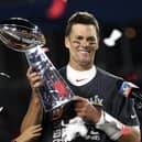 Quarterback Tom Brady with the Vince Lombardi trophy following the Tampa Bay Buccaneers' Super Bowl win over the Kansas City Chiefs. Picture: Ben Liebenberg/AP