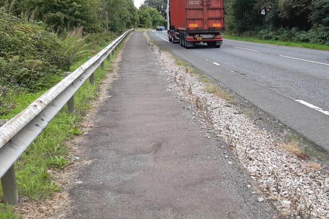 Bumpy cycle path beside smoother A82 carriageway. Picture: The Scotsman