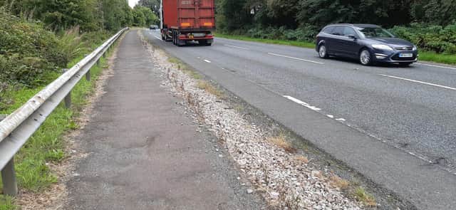 Bumpy cycle path beside smoother A82 carriageway. Picture: The Scotsman