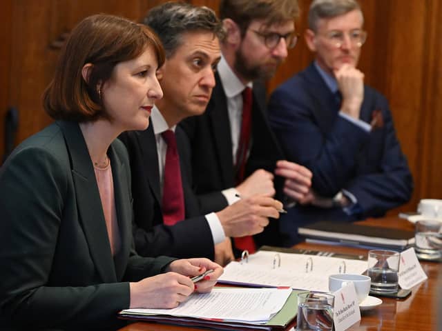 Chancellor of the Exchequer Rachel Reeves and Energy Security and Net Zero Secretary Ed Miliband during a meeting of the National Wealth Fund Taskforce in 11 Downing Street. PIC: Justin Tallis/PA Wire