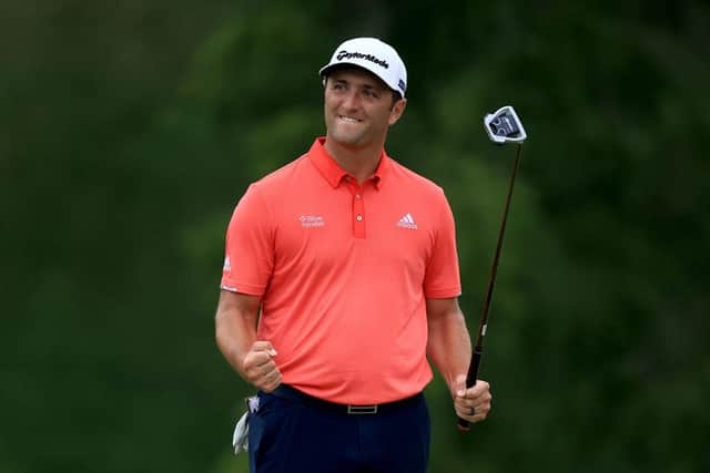 Jon Rahm of Spain celebrates after winning during The Memorial Tournament last July at Muirfield Village Golf Club in Dublin, Ohio. Picture: Andy Lyons/Getty Images.