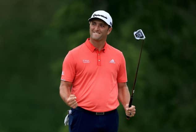Jon Rahm of Spain celebrates after winning during The Memorial Tournament last July at Muirfield Village Golf Club in Dublin, Ohio. Picture: Andy Lyons/Getty Images.