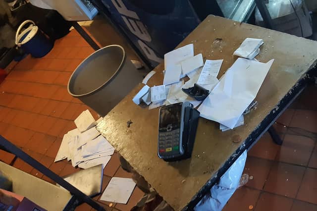 Over £200 in cash was stolen along with the till.