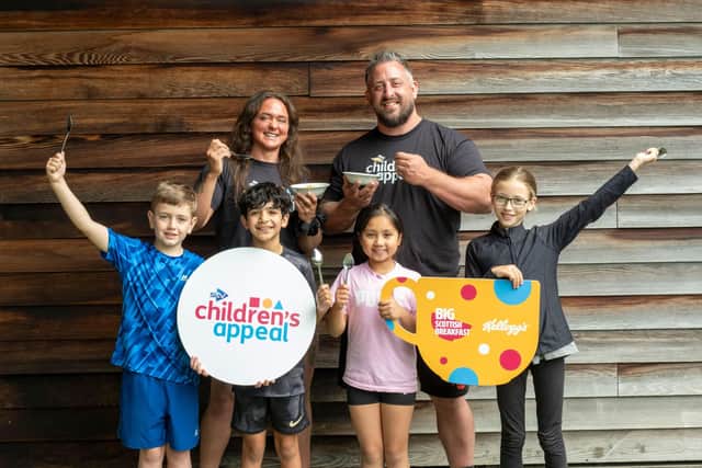 Big Scottish Breakfast: Scotland's Strongest Woman and Man visited Nuffield Milngavie Summer Camp kids to talk about the importance of breakfast