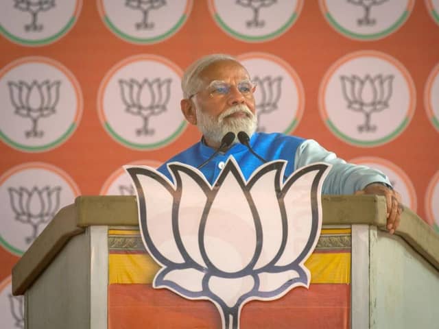 Indian prime minister, Narendra Modi, addresses an election campaign rally in Mysuru, India, this week.