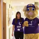 Claire Mechie, Clan’s volunteer manager, with the charity's mascot Clancy. (Pic: Newsline Media)